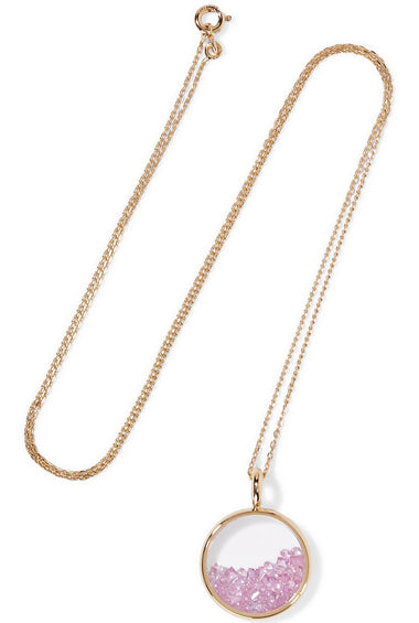 Aurelie Bidermann Baby Chivor 18 Karat Gold Sapphire Necklace