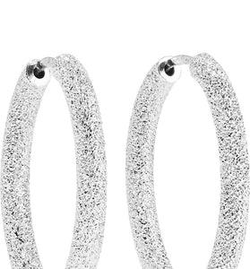 Carolina Bucci Florentine 18 Karat White Gold Hoop Earrings